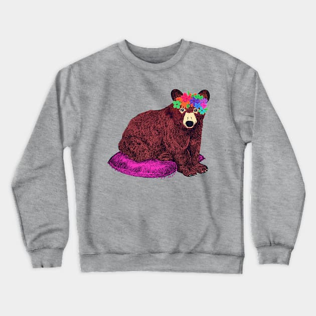 Summer Bear Crewneck Sweatshirt by minniemorrisart